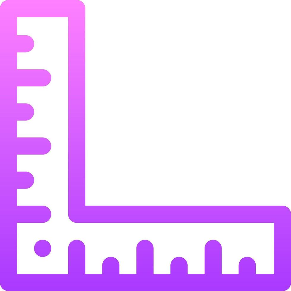 A ruler icon with a purple and white background vector