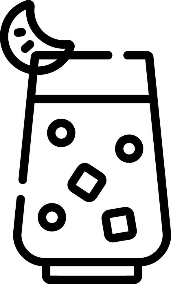 A black and white illustration of a drink with ice cubes vector