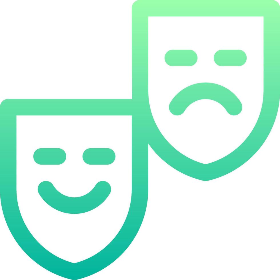 Two masks with sad faces on them vector
