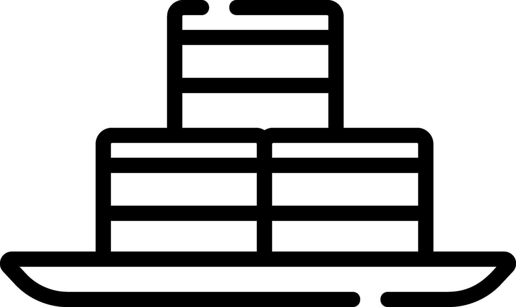 A black and white icon of a ship vector
