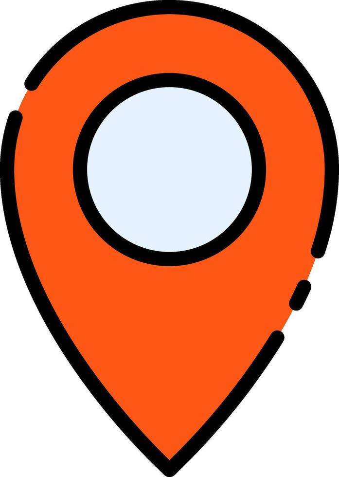 A location marker icon with a circle in the center vector