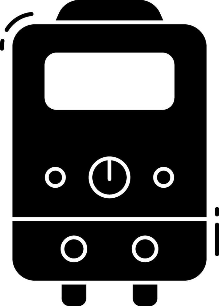A black and white train icon on a white background vector