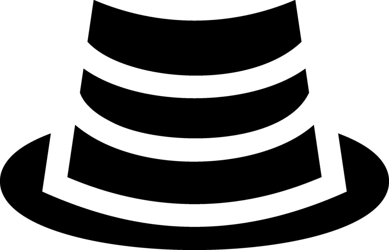 A black and white image of a cone vector