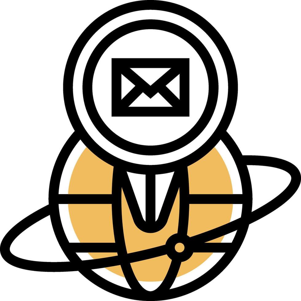 Email icon with globe and mail icon vector