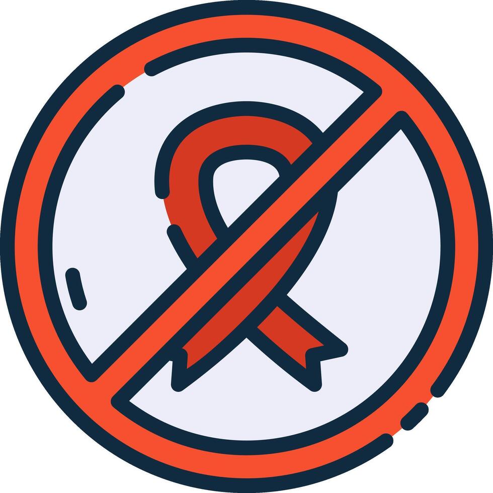 No aids ribbon icon illustration vector