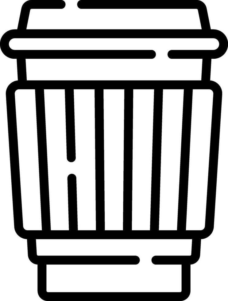 A black and white outline of a coffee cup vector