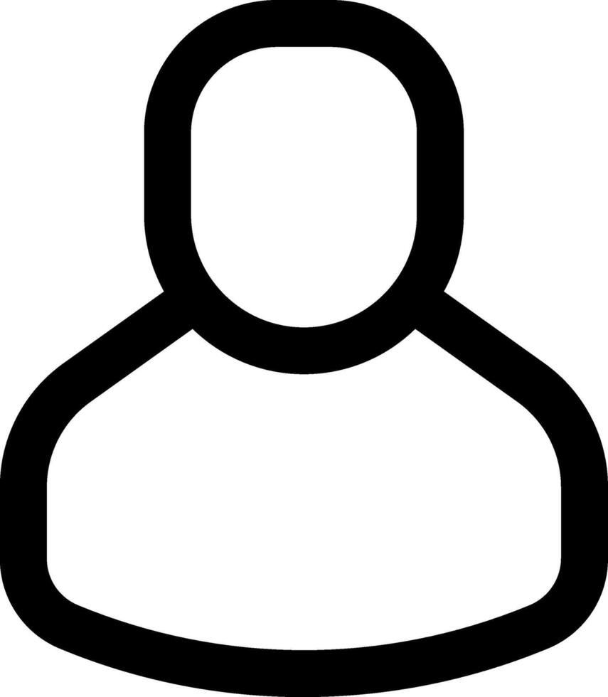 A person icon with a black outline vector