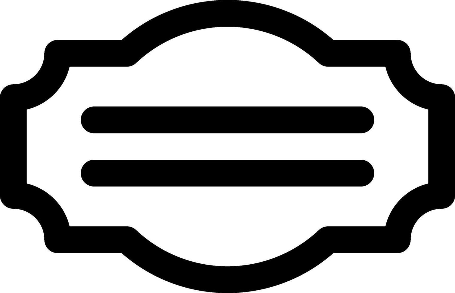A black and white logo with a single line vector
