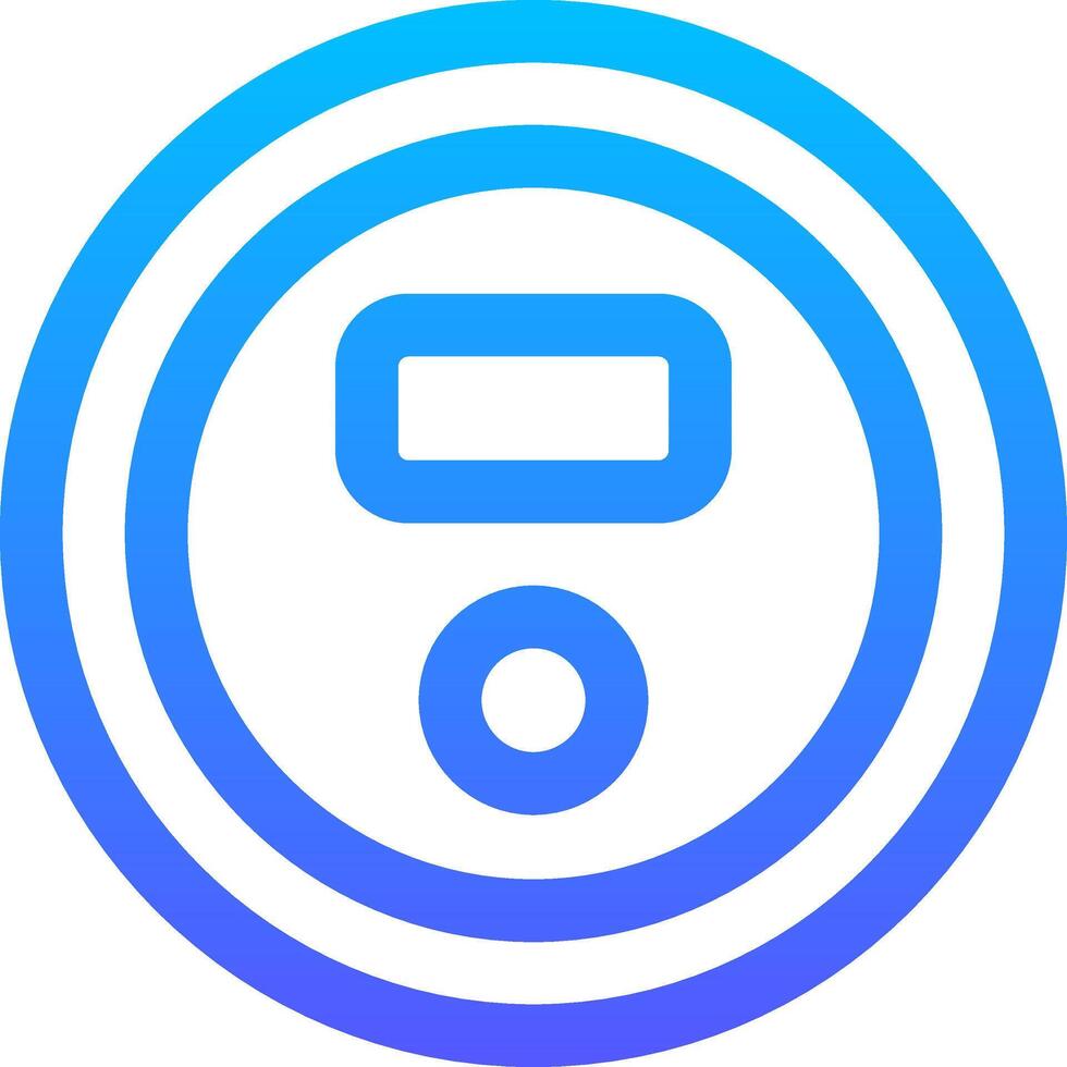 A blue and white icon with a blue and white circle vector