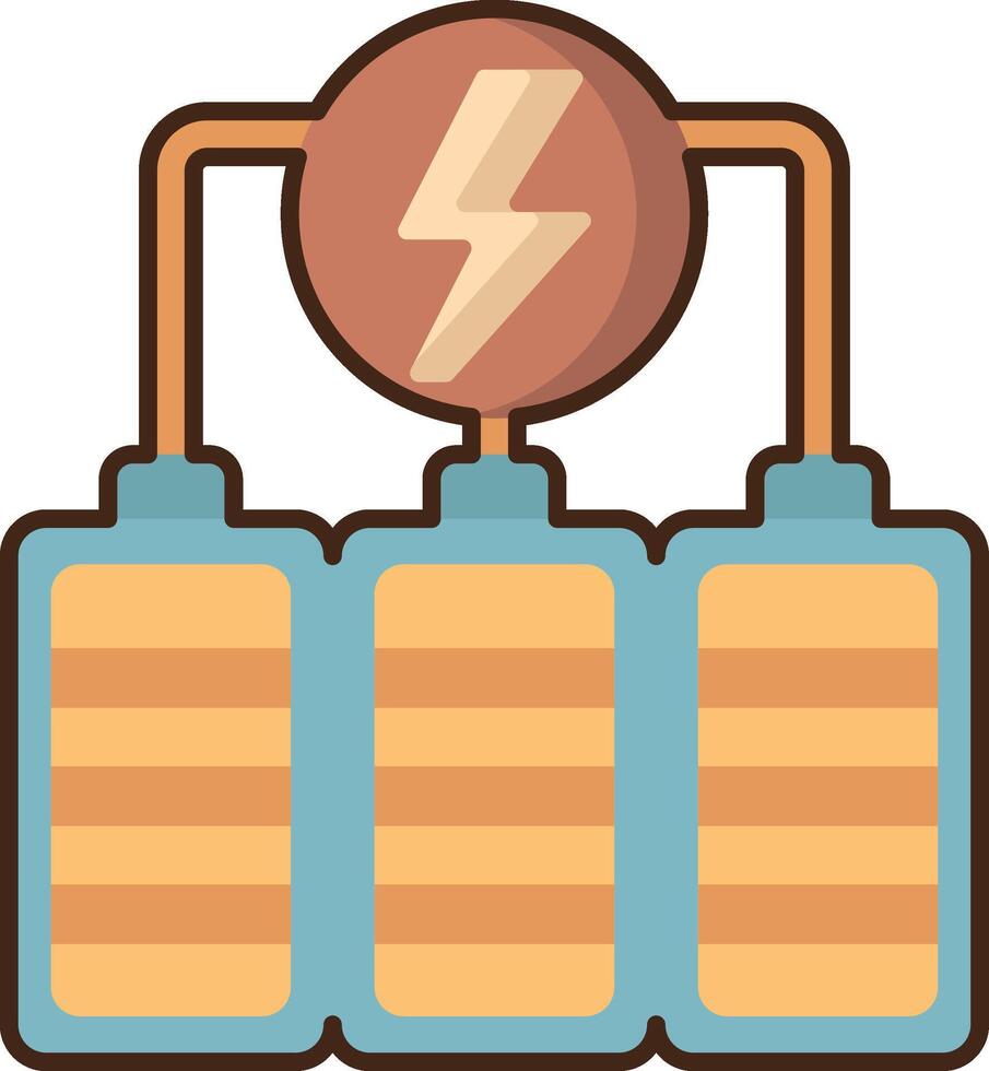 A battery with a lightning bolt on top vector