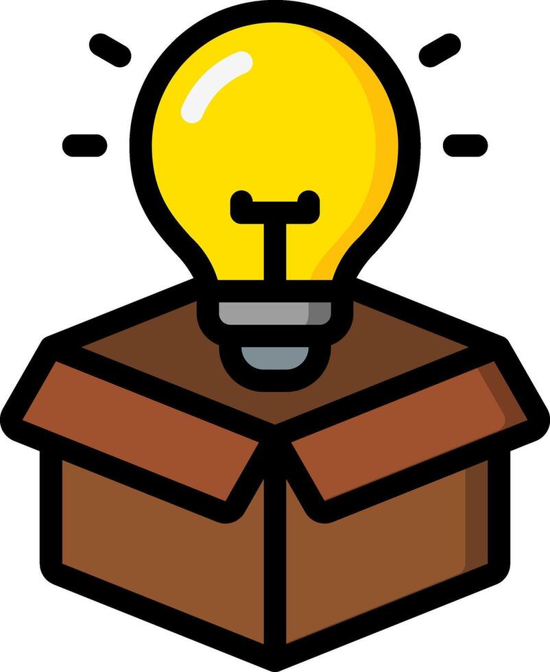 An idea light bulb is inside a box vector