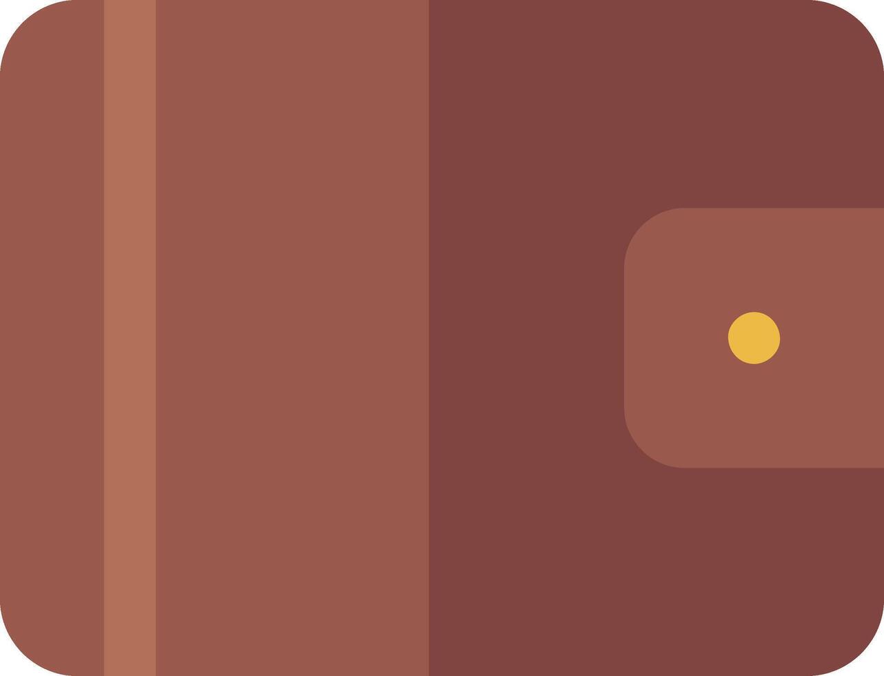 A brown wallet with a yellow button vector