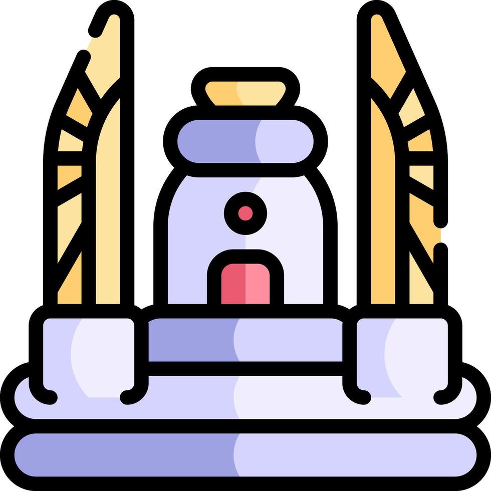 A temple icon with two pillars and a statue vector