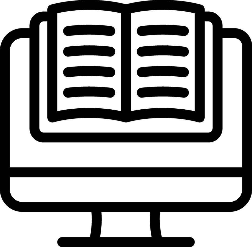 An open book on a computer monitor vector