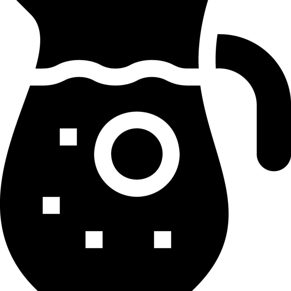 A black and white image of a pitcher with a black handle vector