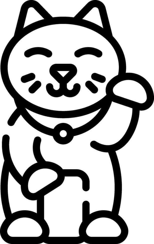 A black and white drawing of a cat vector