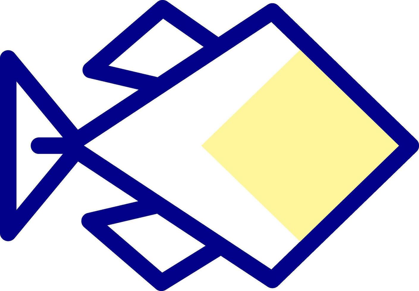 A fish with a yellow and blue outline vector