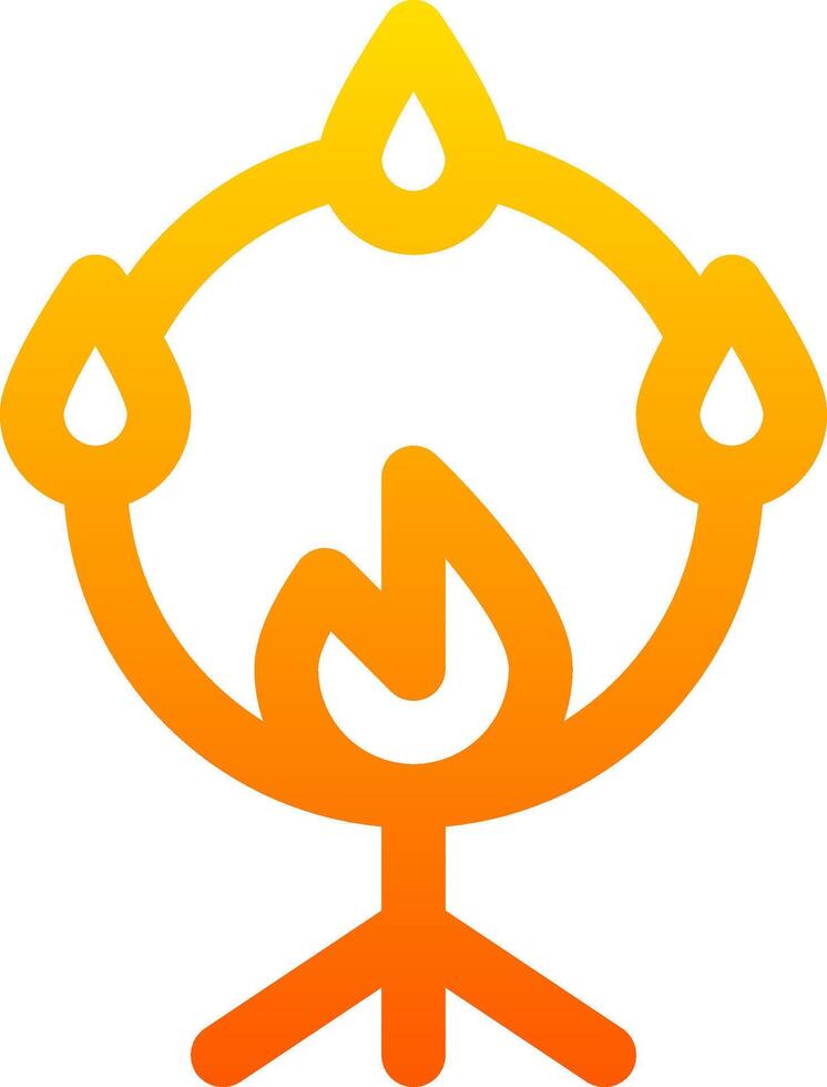 A yellow and orange icon of a fire vector