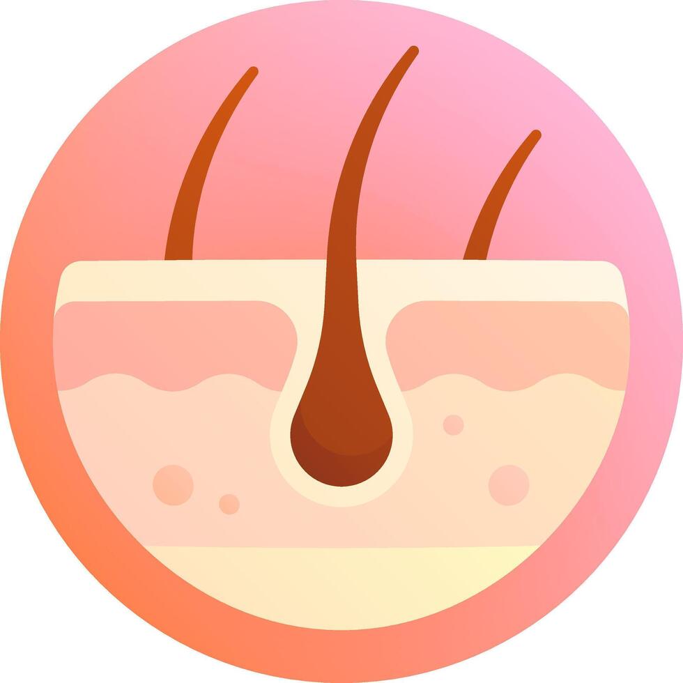 A round icon with a hair on top of it vector
