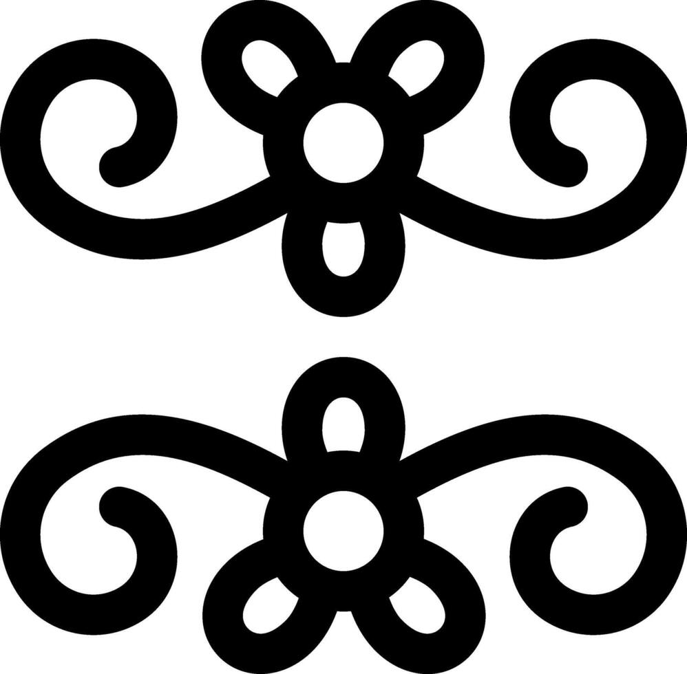 Two black and white swirl designs on a white background vector