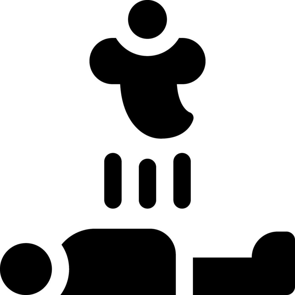 A black and white icon of a man laying on the ground vector