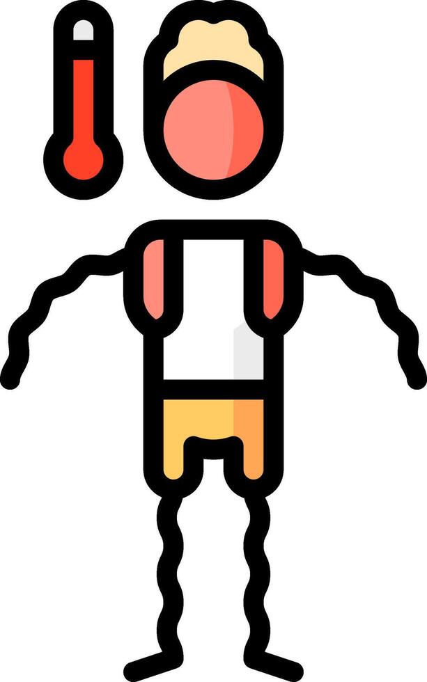 A cartoon man with a thermometer in his hand vector