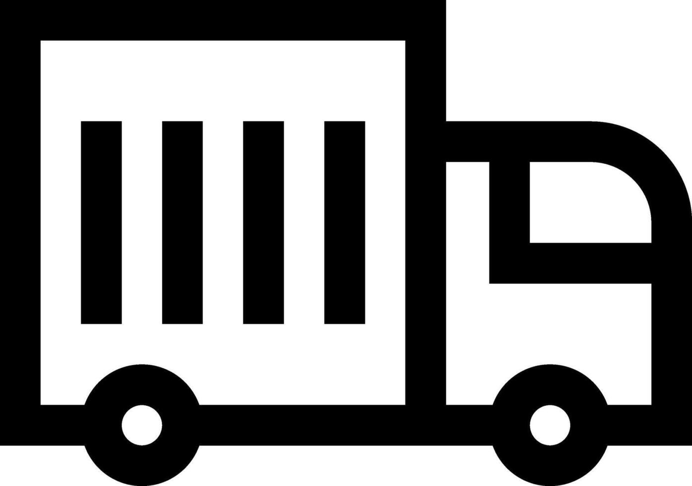 A black and white image of a truck vector
