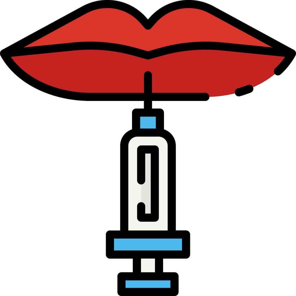 A syringe with a red umbrella on top vector