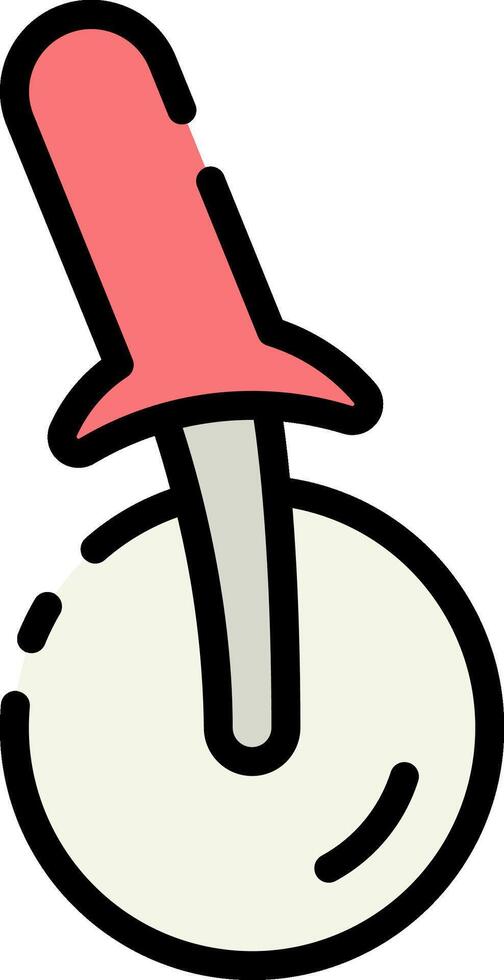 A pink and white object with a red handle vector