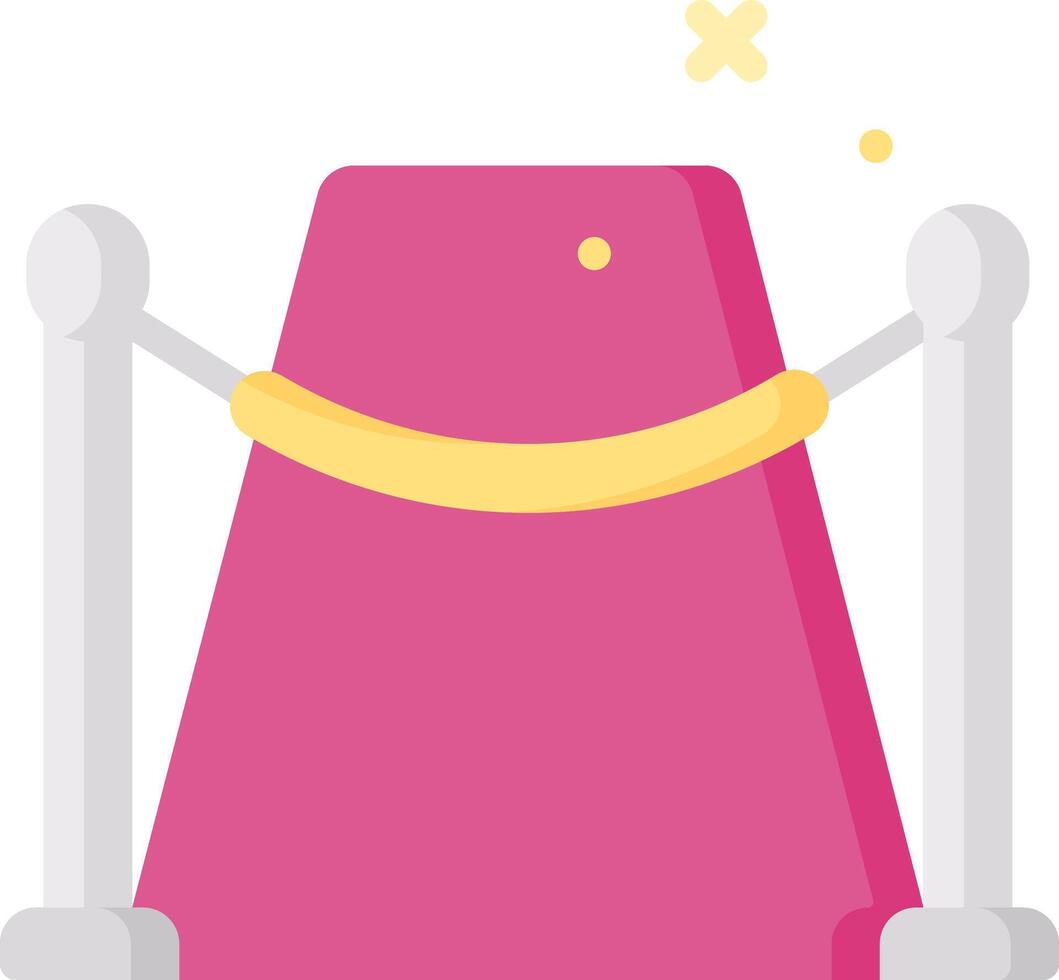 A pink pedestal with a gold chain around it vector