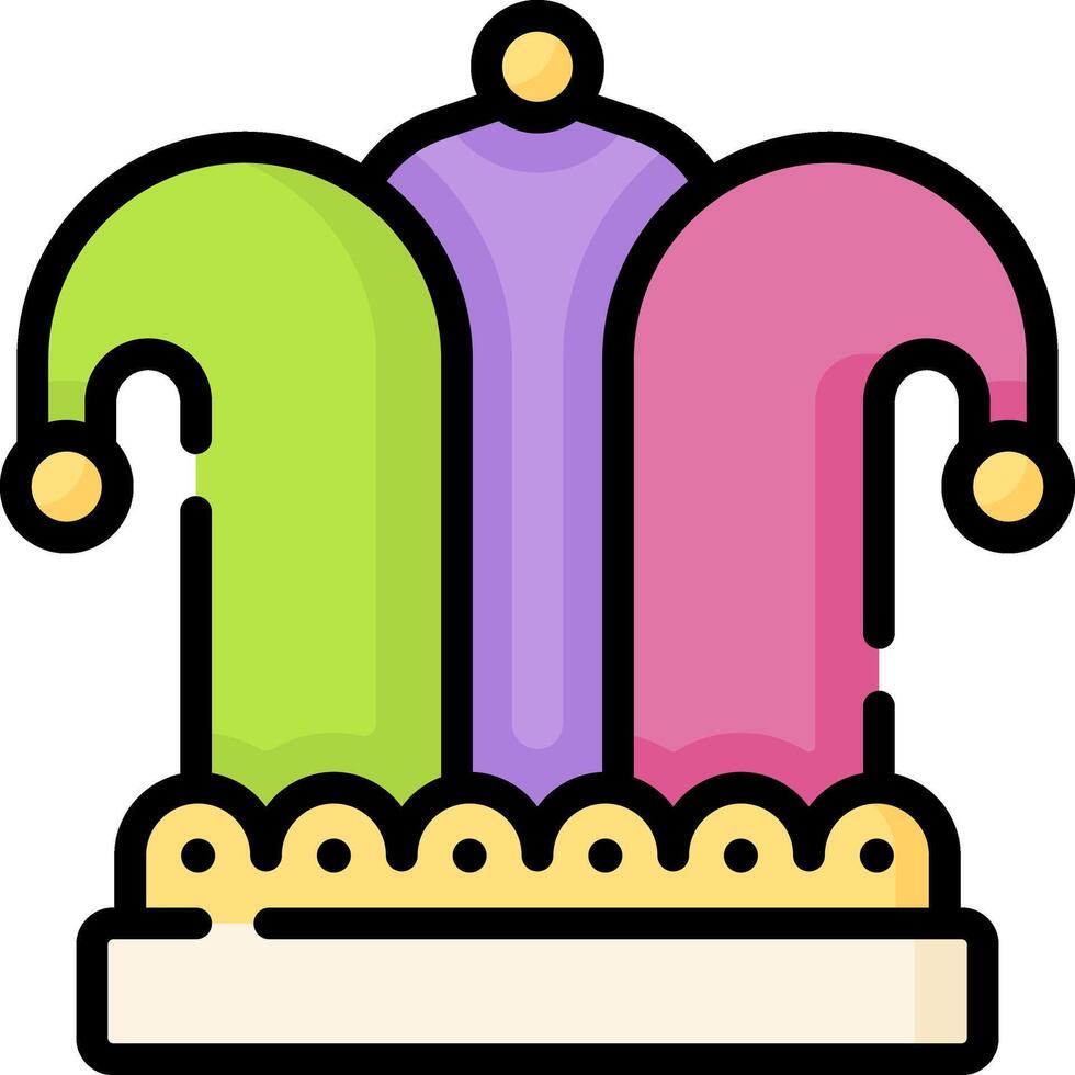 A colorful jester hat with two crowns vector