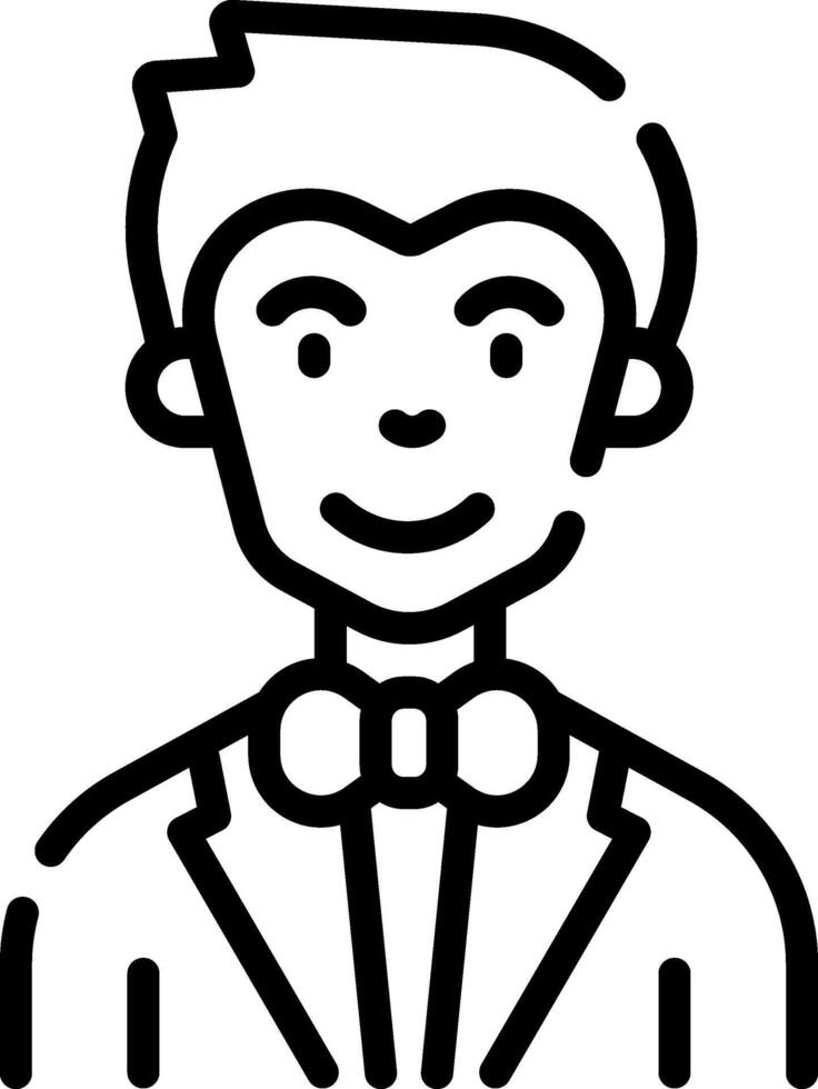 A man in a suit and bow tie icon vector