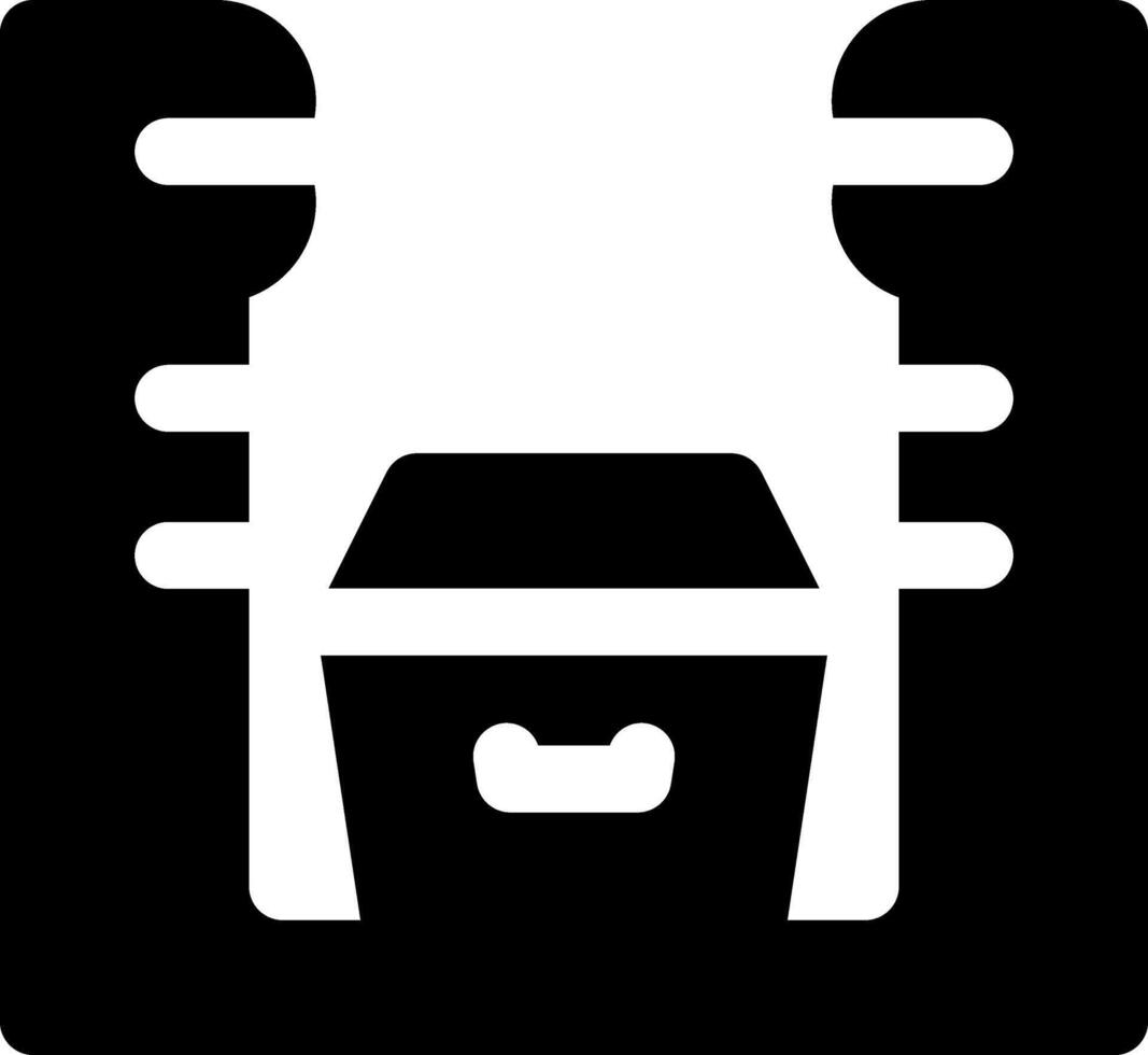A black and white icon of a box vector