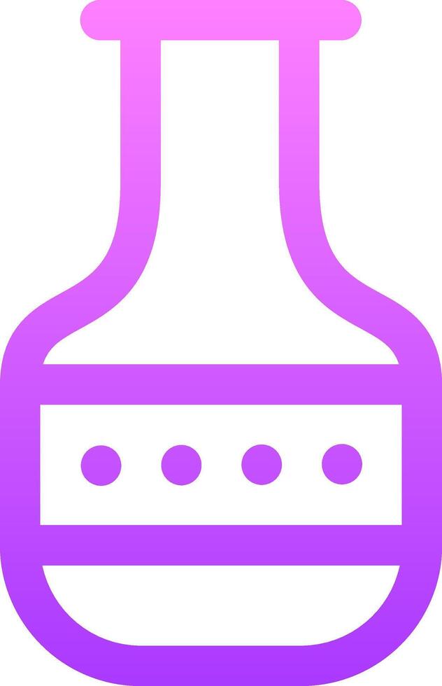 A purple and white lab flask icon vector