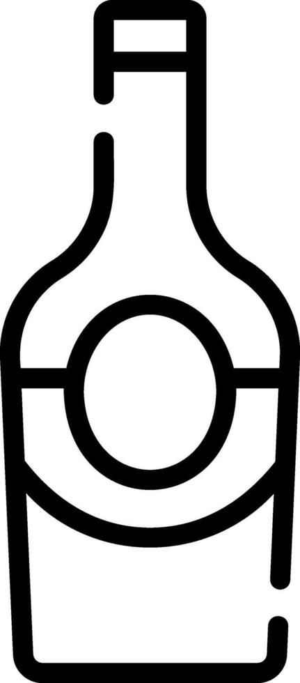A black and white outline of a bottle vector
