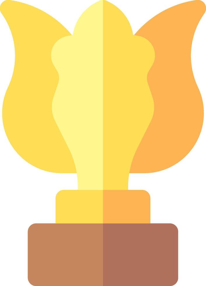 A golden trophy with a flower on top vector