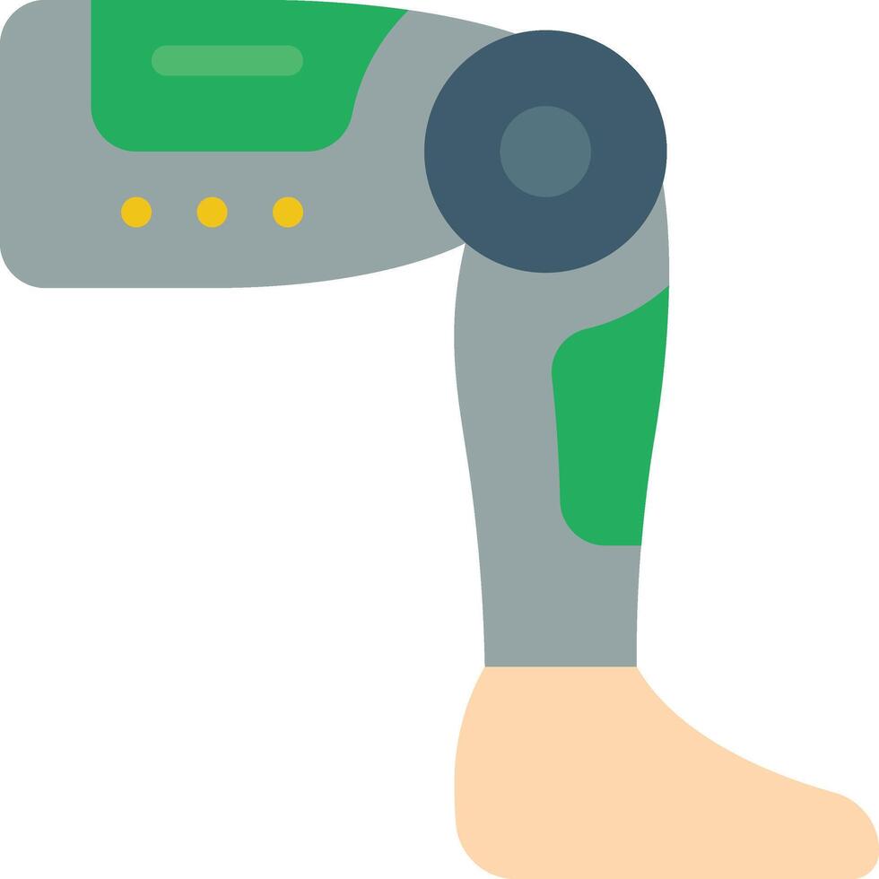 A robot leg with a green and white leg vector
