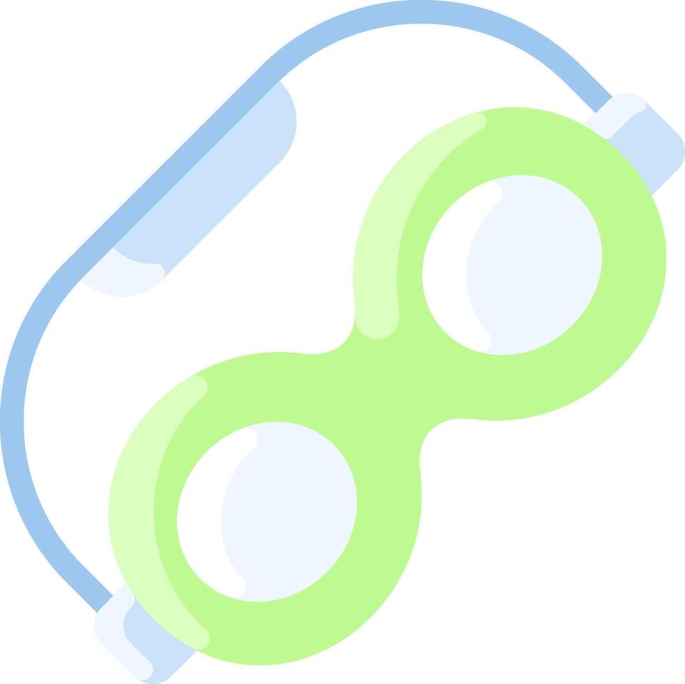 A pair of goggles with a green and blue frame vector