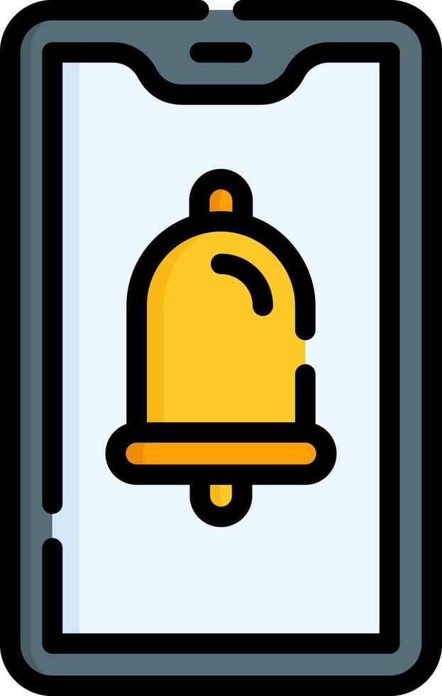 A phone with a bell icon on it vector