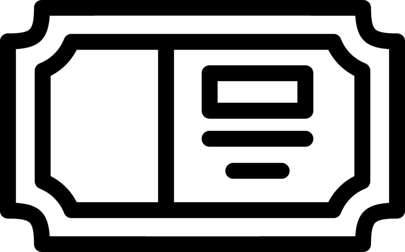 A black and white icon of a book vector