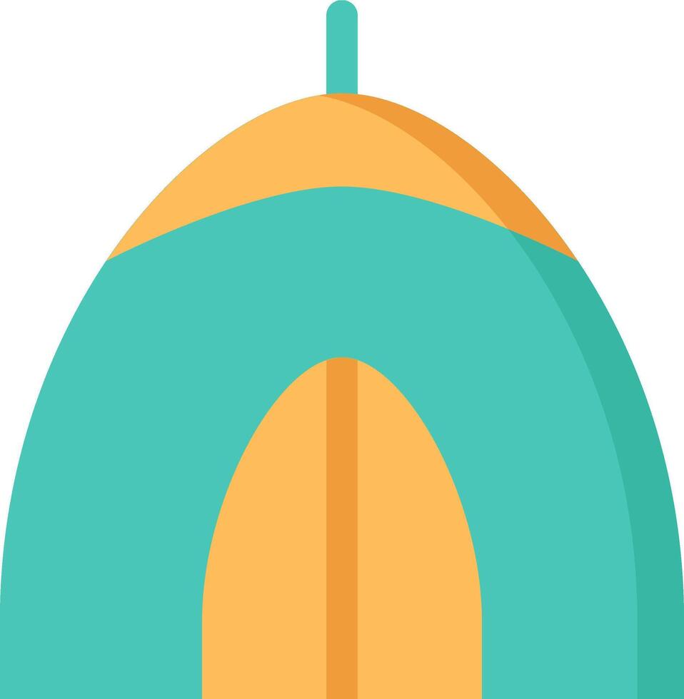 A tent with a yellow and orange roof vector