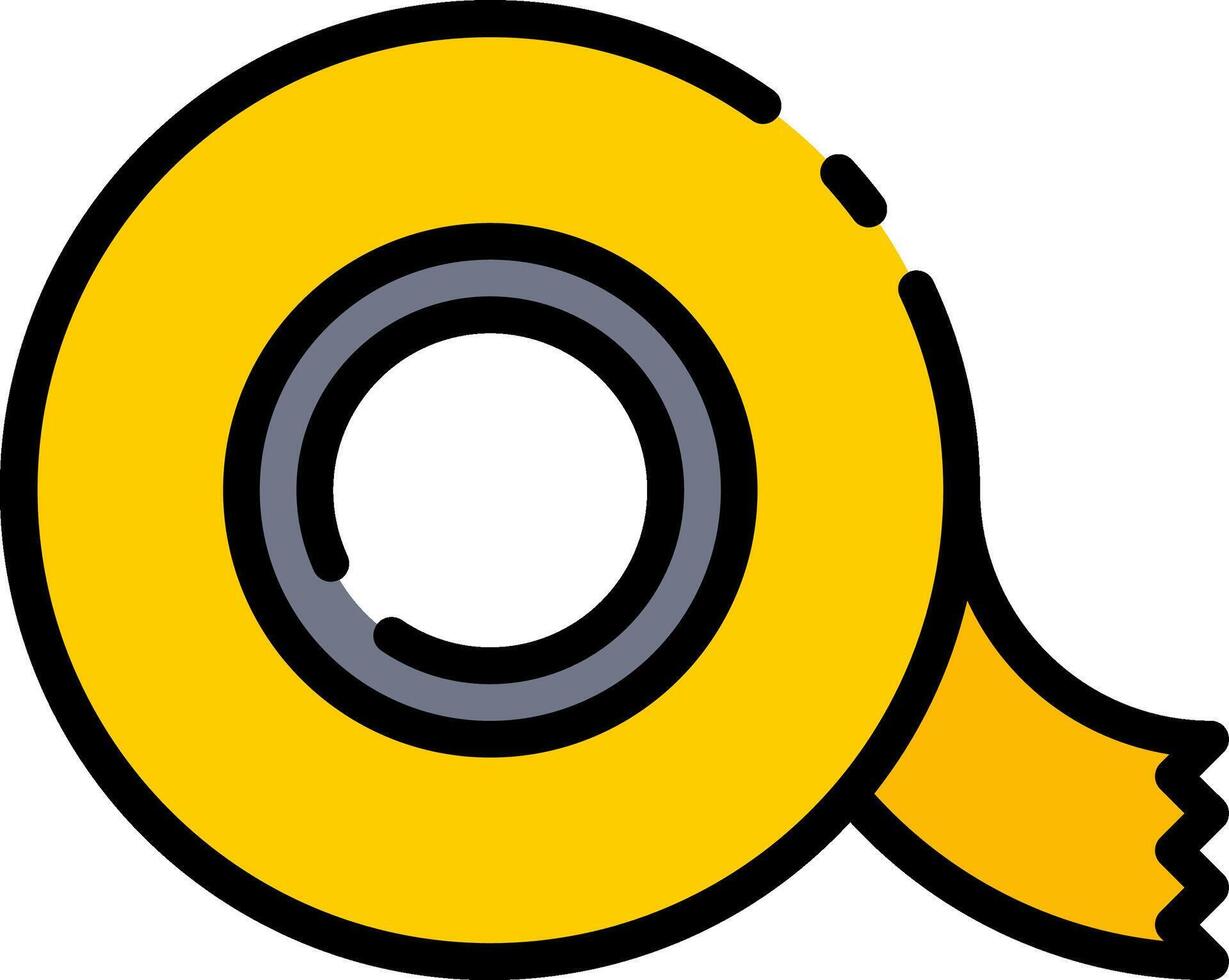 A yellow tape with a black circle on it vector