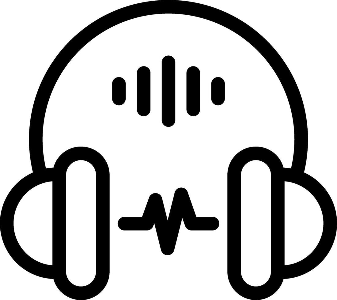 Headphones icon with a heartbeat vector