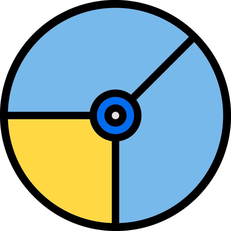 A blue and yellow disk with a blue and yellow center vector
