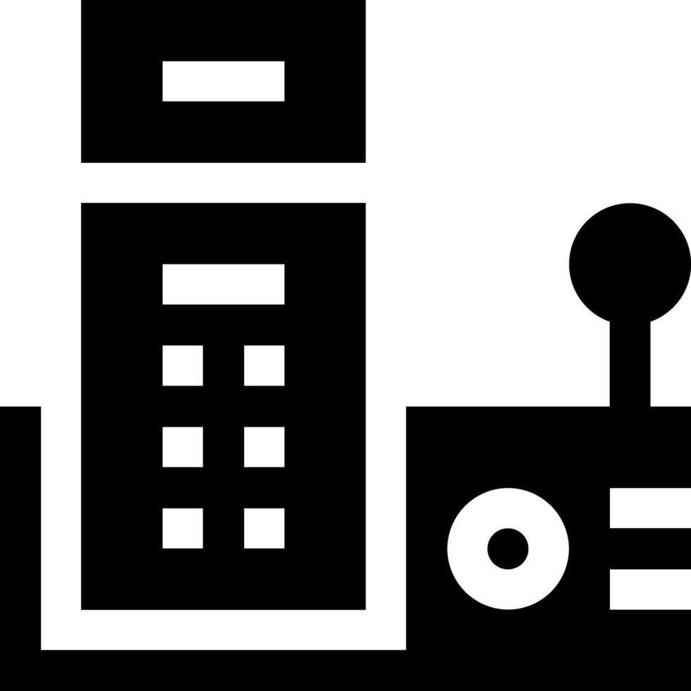 A black and white image of a building with a clock vector