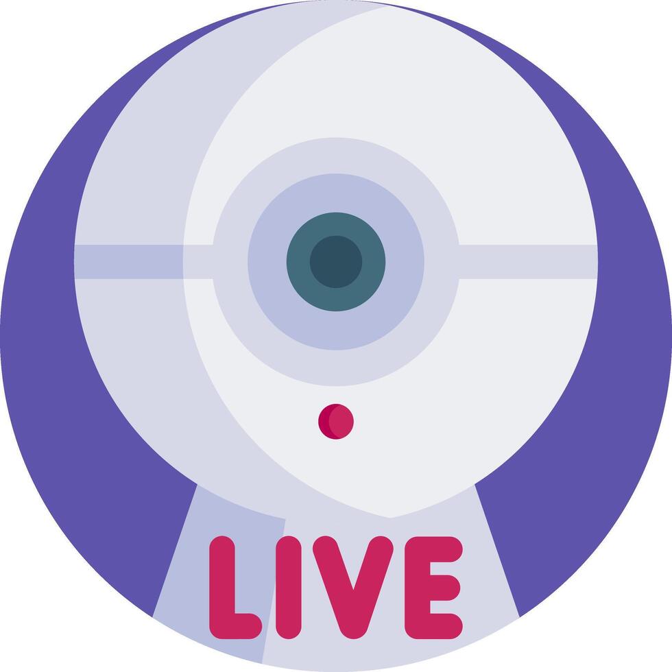 A live webcam with the word live in the center vector