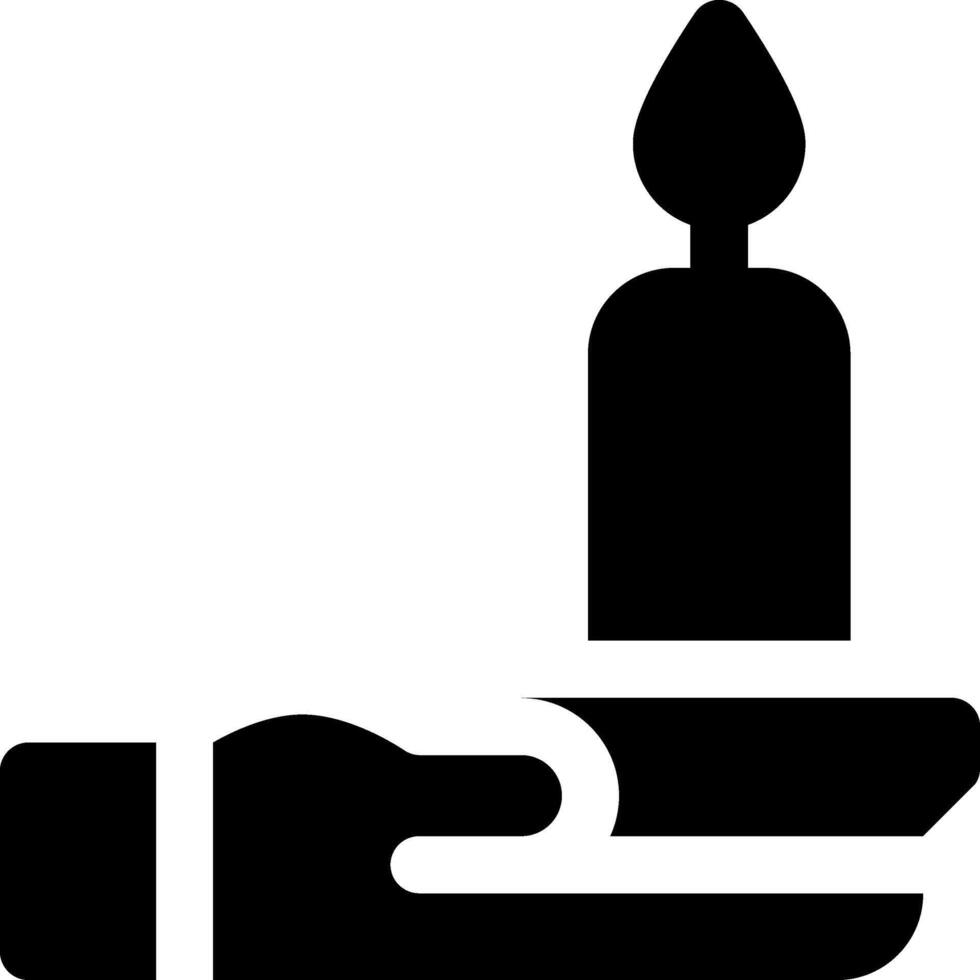 A candle is lit in a hand and is held by a person vector