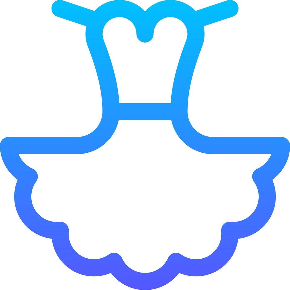 A blue dress with a blue outline vector
