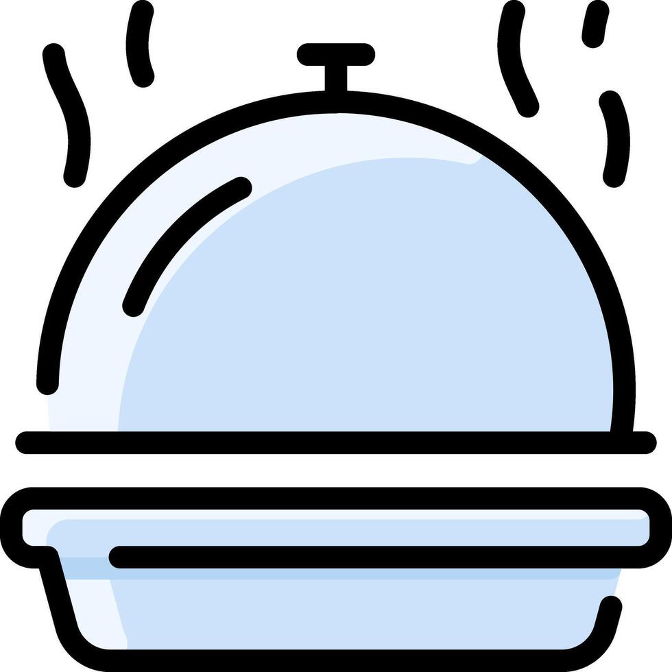 A blue and white cloche with a lid vector