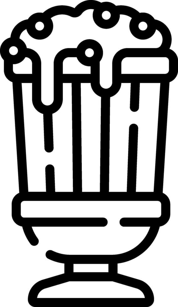 A black and white drawing of a trash can vector